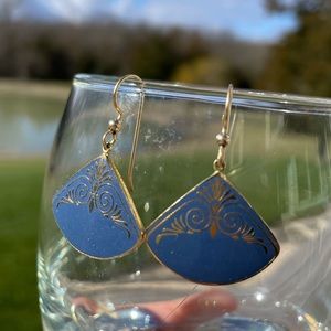Isle of Skye vintage blue cloisonné earrings